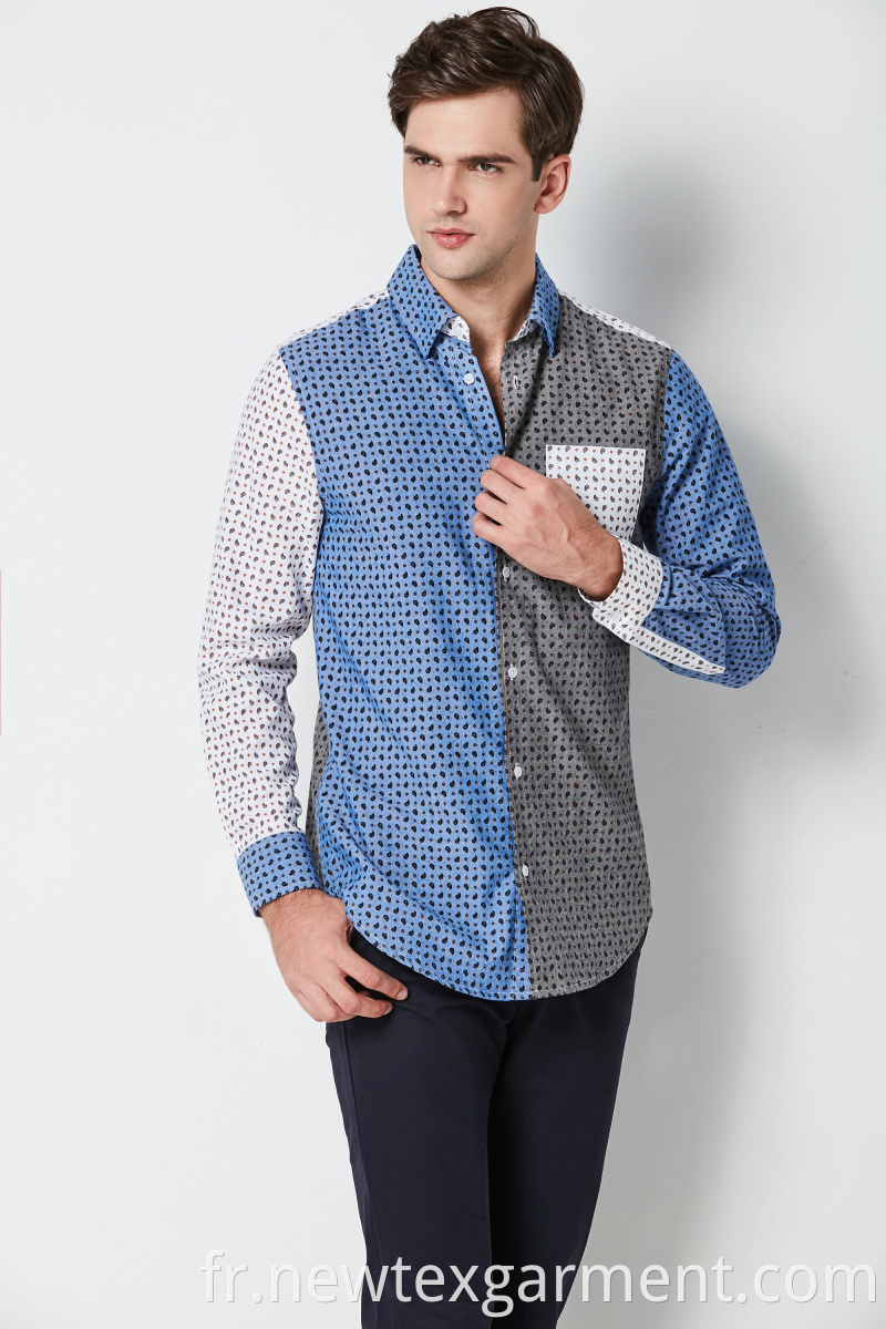 fashion contrast mens shirts